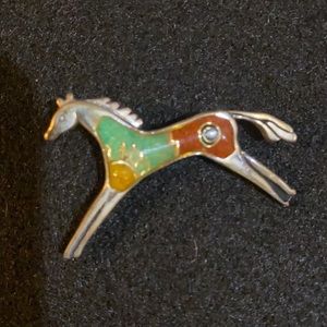Carolyn Pollack Relios 925 Sterling Silver Horse Brooch/Pin
